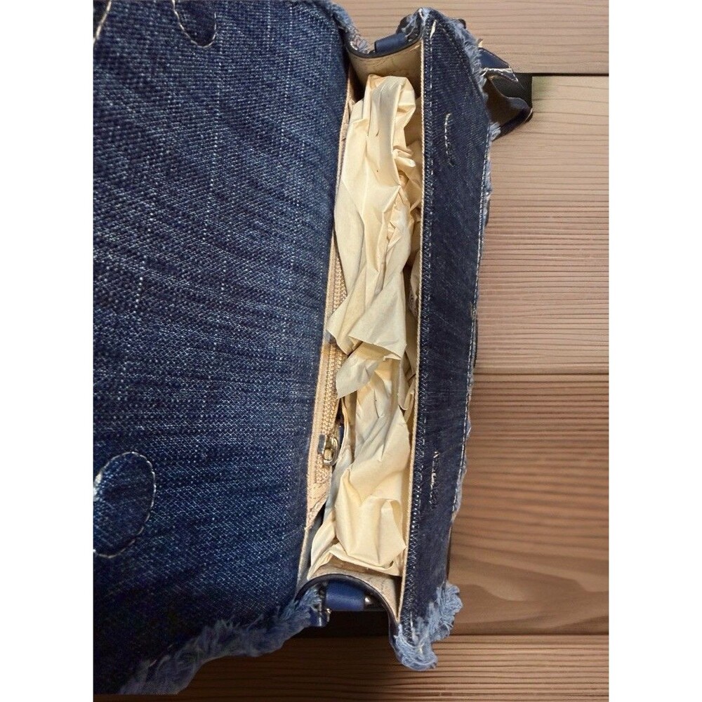 True Religion Dark Blue Shoulder Bag Logo Accent Adjustable Strap Women new - Picture 7 of 7